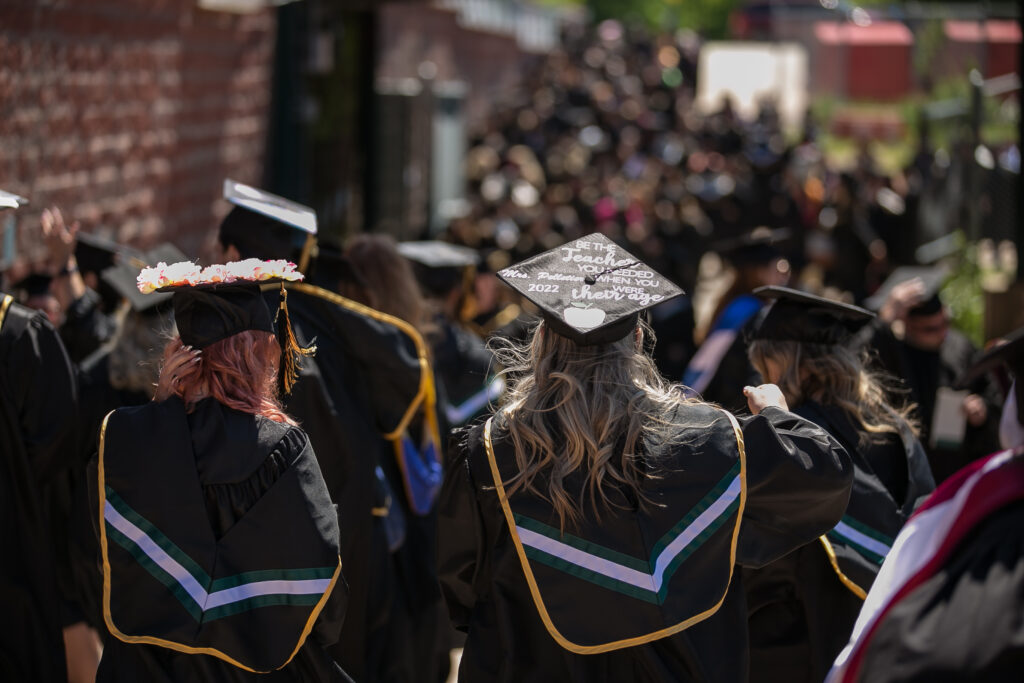 College graduates celebrating graduating